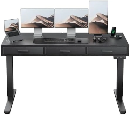 Electric Standing Desk with Drawers — Standing Desk, HUANUO