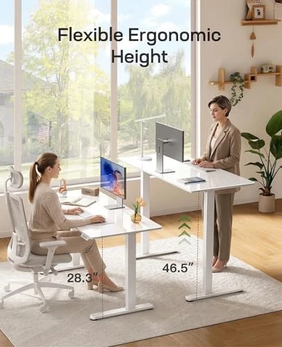 Glass Standing Desk with Drawer — Standing Desk, Marsail
