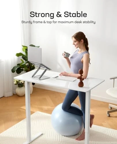 Glass Standing Desk with Drawer — Standing Desk, Marsail