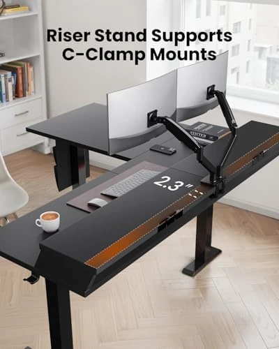 L Shaped Electric Standing Desk with Drawers — Standing Desk, ErGear