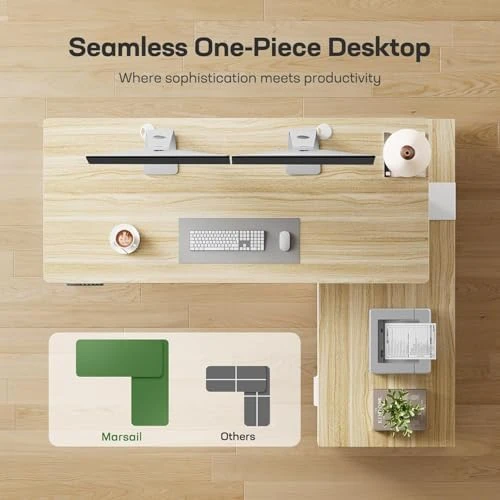 L-Shaped Executive Standing Desk with File Cabinet — Standing Desk, Marsail