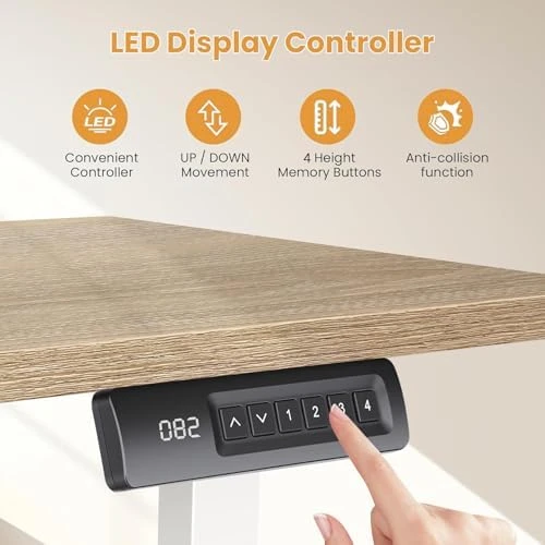L Shaped Standing Desk with Charging Station — Standing Desk, KORGOL