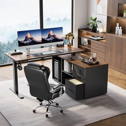 L Shaped Standing Desk — Standing Desk, HUANUO