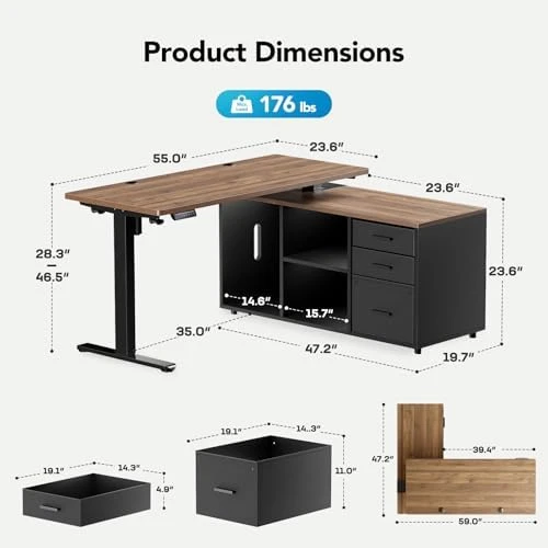 L Shaped Standing Desk — Standing Desk, HUANUO