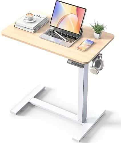 Overbed Bedside Table with Wheels, Electric Standing Desk Adjustable Height — Standing Desk, YOLEZO