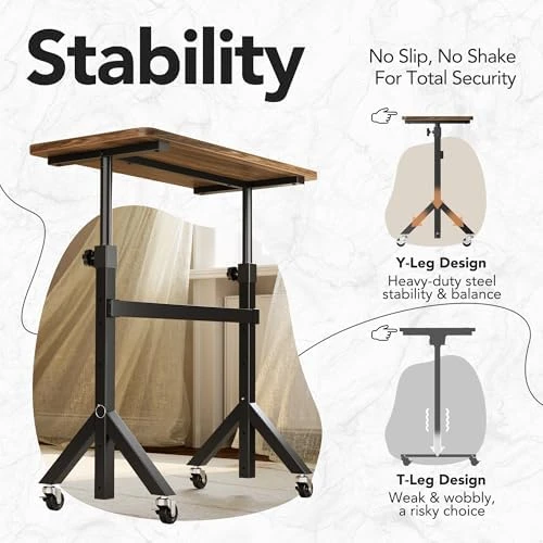 Small Standing Desk with Wheels — Standing Desk, HUANUO