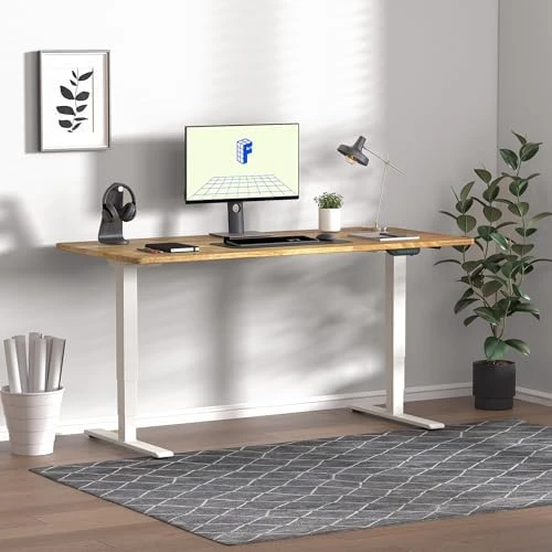 Solid Wood Dual Motor Standing Desk — Standing Desk, FLEXISPOT