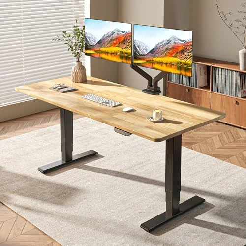 Solid Wood Dual Motor Standing Desk — Standing Desk, FLEXISPOT