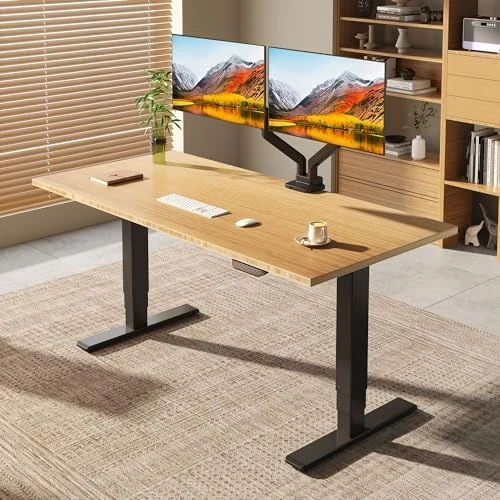 Solid Wood Dual Motor Standing Desk — Standing Desk, FLEXISPOT