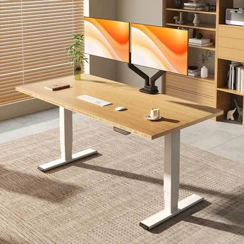 Solid Wood Dual Motor Standing Desk — Standing Desk, FLEXISPOT