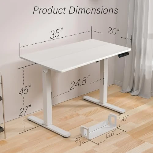 Standing Desk Height Adjustable Small Electric Sit Stand Desk — Standing Desk, Kingant