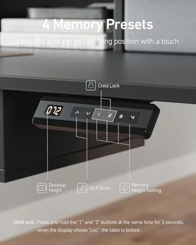 48" x 24" Standing Desk with Drawers, Height Adjustable Electric Workstation, Computer Sit Stand Up Table with Large... — Standing Desk, CubiCubi
