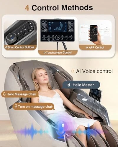 4D Massage Chair Full Body, 24 Modes Zero Gravity SL-Track Shiatsu Recliner — Massage Chairs, BOSSCARE