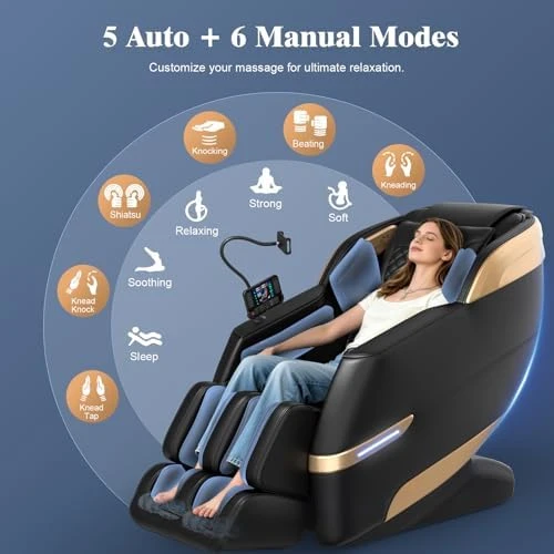 4D Massage Chair Full Body, Zero Gravity SL-Track Shiatsu Massage Recliner with Body Scan, AI Control, Heating, Airbags,... — Massage Chairs, YONISEE
