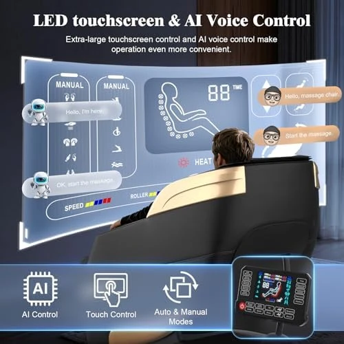 4D Massage Chair Full Body, Zero Gravity SL-Track Shiatsu Massage Recliner with Body Scan, AI Control, Heating, Airbags,... — Massage Chairs, YONISEE