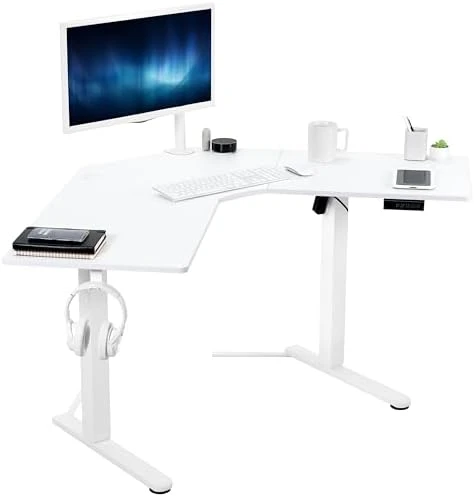 Electric Corner L-Shaped Standing Desk — Standing Desk, VIVO