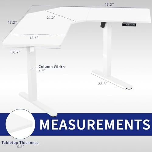 Electric Corner L-Shaped Standing Desk — Standing Desk, VIVO