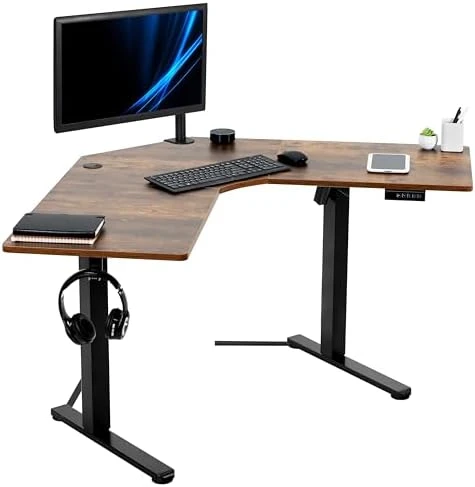 Electric Corner L-Shaped Standing Desk — Standing Desk, VIVO