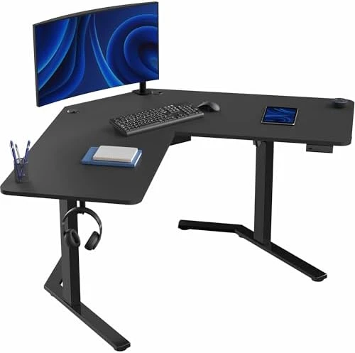 Electric Corner L-Shaped Standing Desk — Standing Desk, VIVO