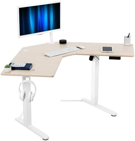 Electric Corner L-Shaped Standing Desk — Standing Desk, VIVO