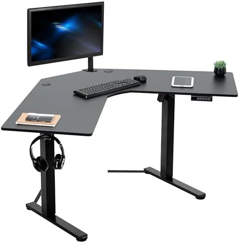 Electric Corner L-Shaped Standing Desk — Standing Desk, VIVO