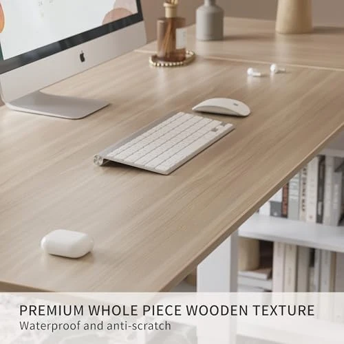 Electric L Shaped Standing Desk with Storage — Standing Desk, FEZIBO