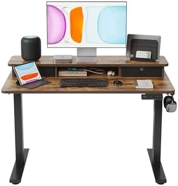 Electric Standing Desk with Dual Drawers — Standing Desk, BANTI