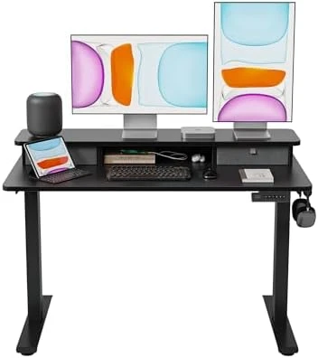 Electric Standing Desk with Dual Drawers — Standing Desk, BANTI