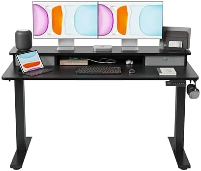 Electric Standing Desk with Dual Drawers — Standing Desk, BANTI