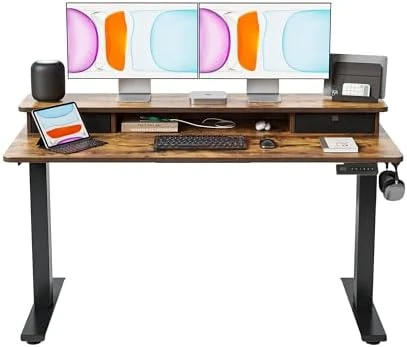 Electric Standing Desk with Dual Drawers — Standing Desk, BANTI