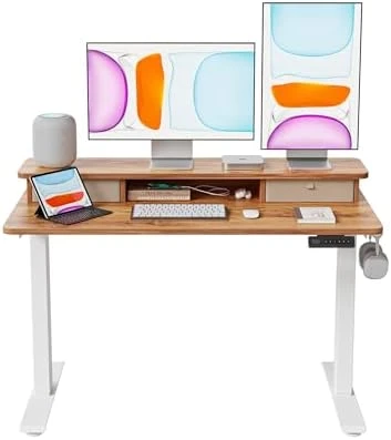Electric Standing Desk with Dual Drawers — Standing Desk, BANTI