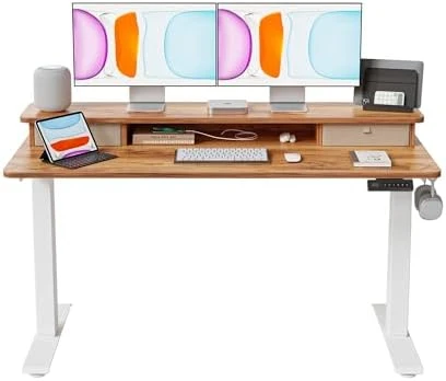 Electric Standing Desk with Dual Drawers — Standing Desk, BANTI
