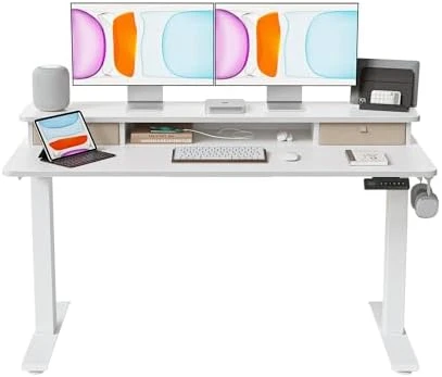 Electric Standing Desk with Dual Drawers — Standing Desk, BANTI