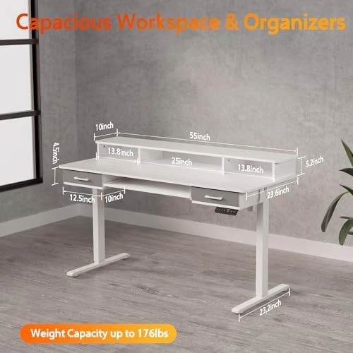 Electric Standing Desk with Keyboard Tray — Standing Desk, WALKINGDESK