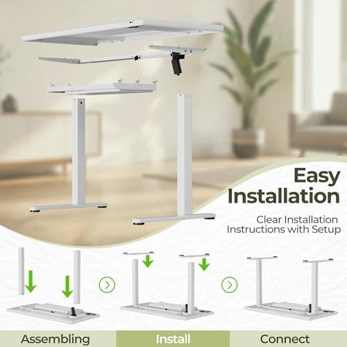 Glass Standing Desk with Drawers and USB Charging — Standing Desk, Furmax
