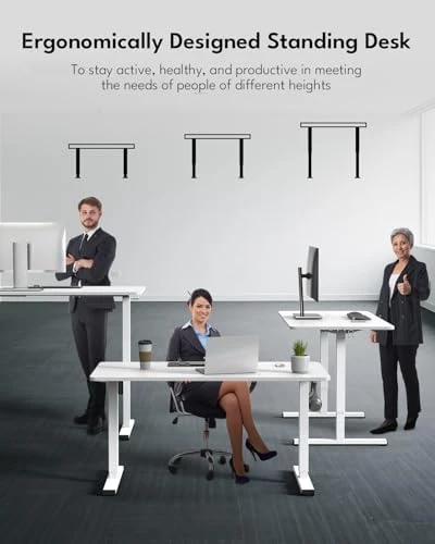 Height Adjustable Electric Stand up Desk with Splice Board — Standing Desk, Zontera