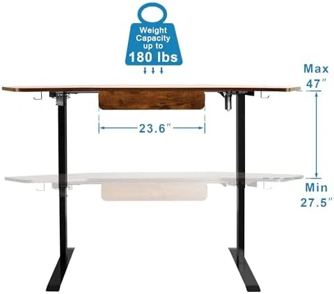 Height Adjustable L Shaped Corner Desk with LED Handset — Standing Desk, Fromann