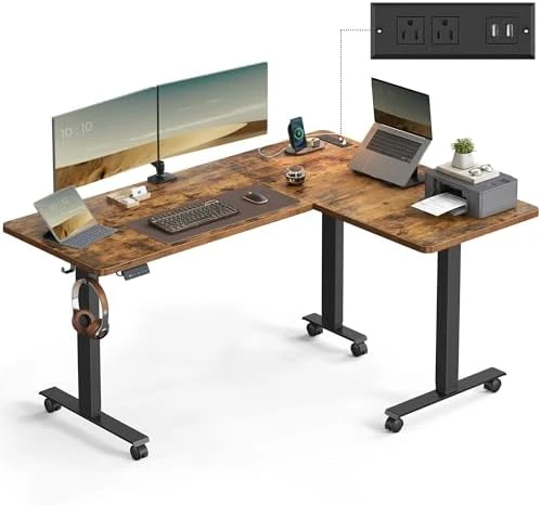 L Shaped Electric Standing Desk — Standing Desk, VASAGLE