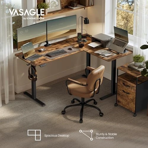 L Shaped Electric Standing Desk — Standing Desk, VASAGLE