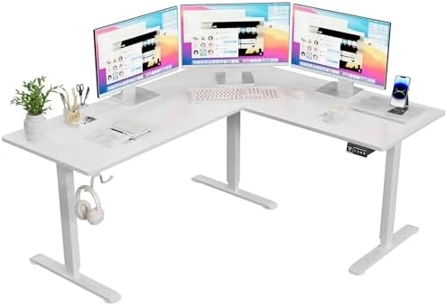 L Shaped Standing Desk with 2 Preset Heights — Standing Desk, Furmax