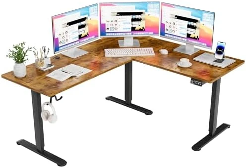 L Shaped Standing Desk with 2 Preset Heights — Standing Desk, Furmax