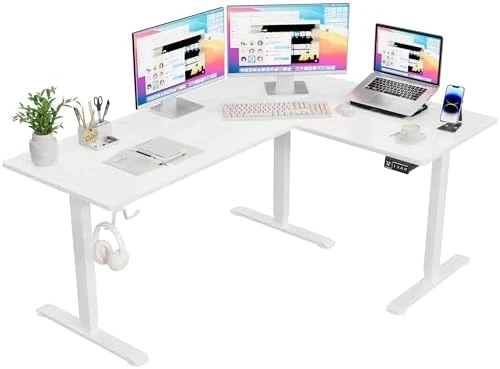 L Shaped Standing Desk with 2 Preset Heights — Standing Desk, Furmax