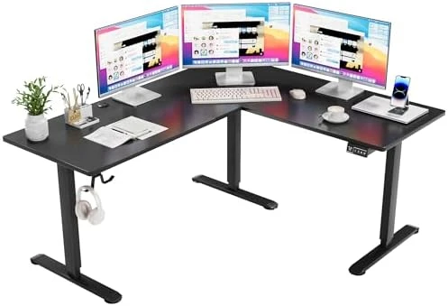 L Shaped Standing Desk with 2 Preset Heights — Standing Desk, Furmax