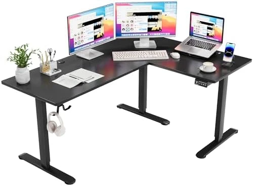 L Shaped Standing Desk with 2 Preset Heights — Standing Desk, Furmax