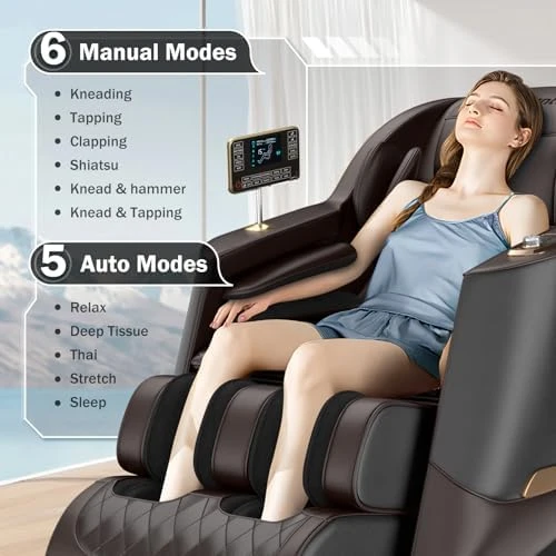 Massage Chair Full Body, Zero Gravity SL-Track Shiatsu Massage Recliner with Body Scan, Airbags, Foot Rollers, Deep Yoga... — Massage Chairs, Culanta