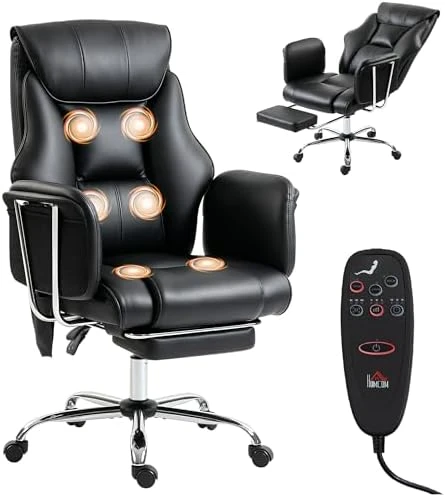 Massage Office Chair with 6-Point Vibration — Massage Chairs, HOMCOM