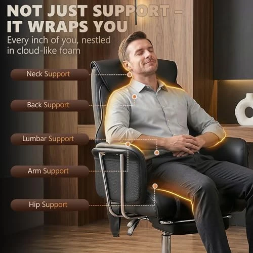 Massage Office Chair with 6-Point Vibration — Massage Chairs, HOMCOM
