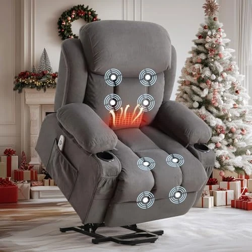 Power Lift Recliner Chair with Massage and Heat — Massage Chairs, BOSMILLER
