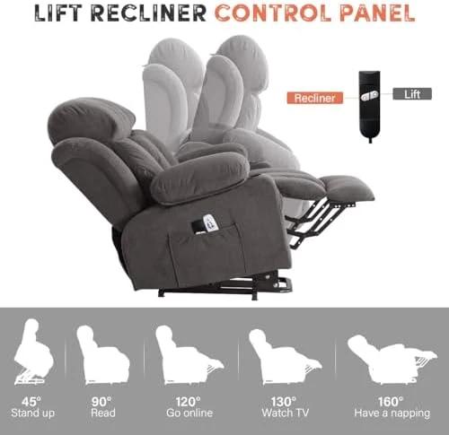 Power Lift Recliner Chair with Massage and Heat — Massage Chairs, BOSMILLER