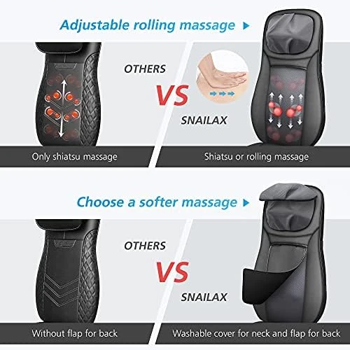 Shiatsu Neck & Back Massager with Heat — Massage Chairs, Snailax